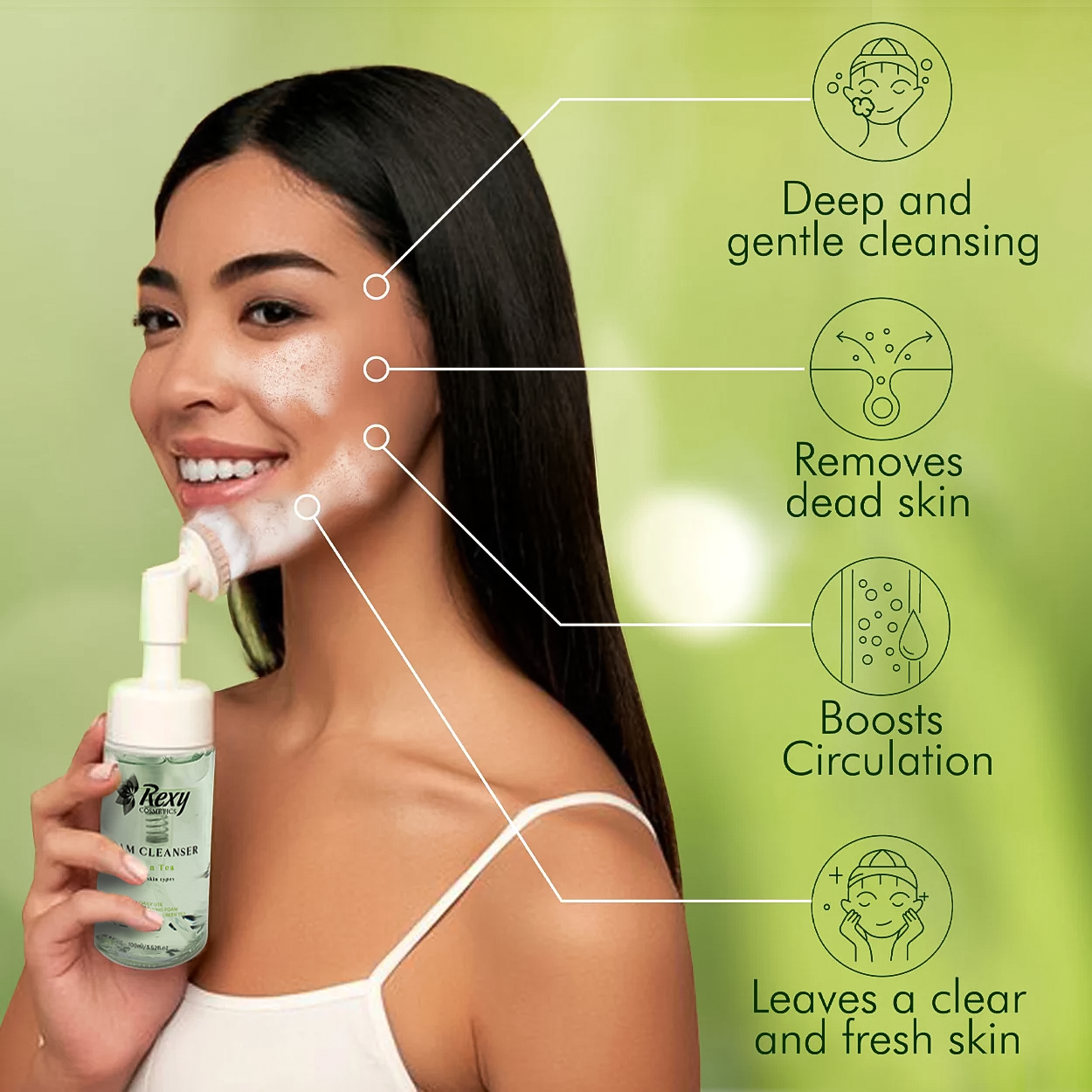 Green Tea Foam Cleanser by Rexy Cosmetics