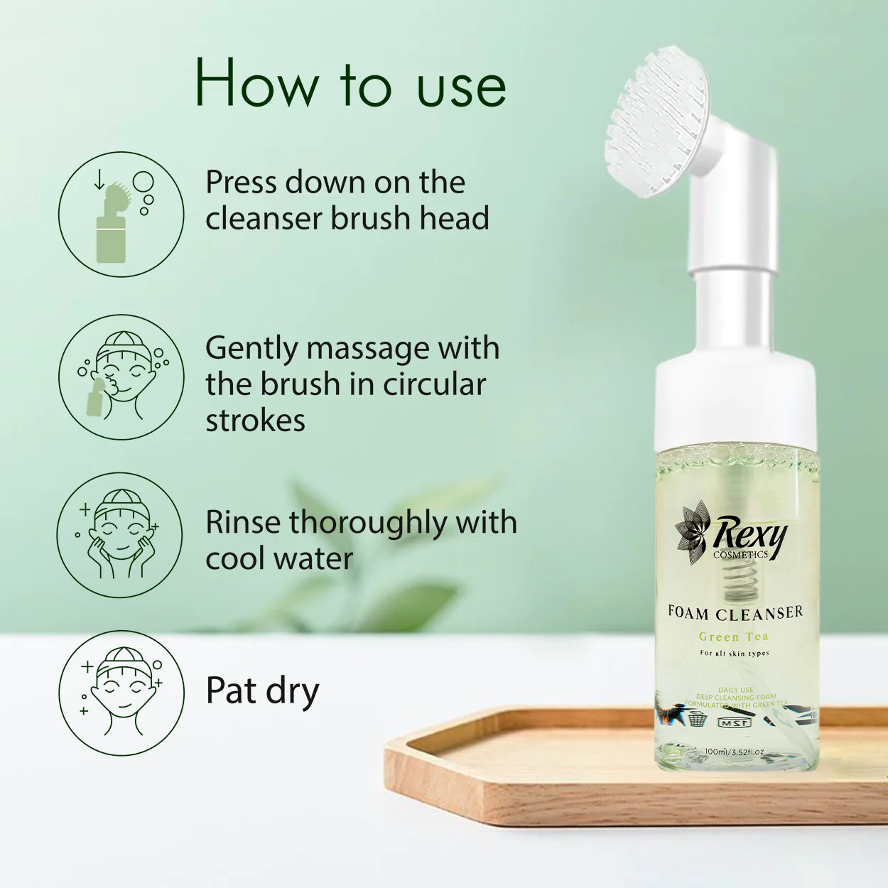 Green Tea Foam Cleanser by Rexy Cosmetics