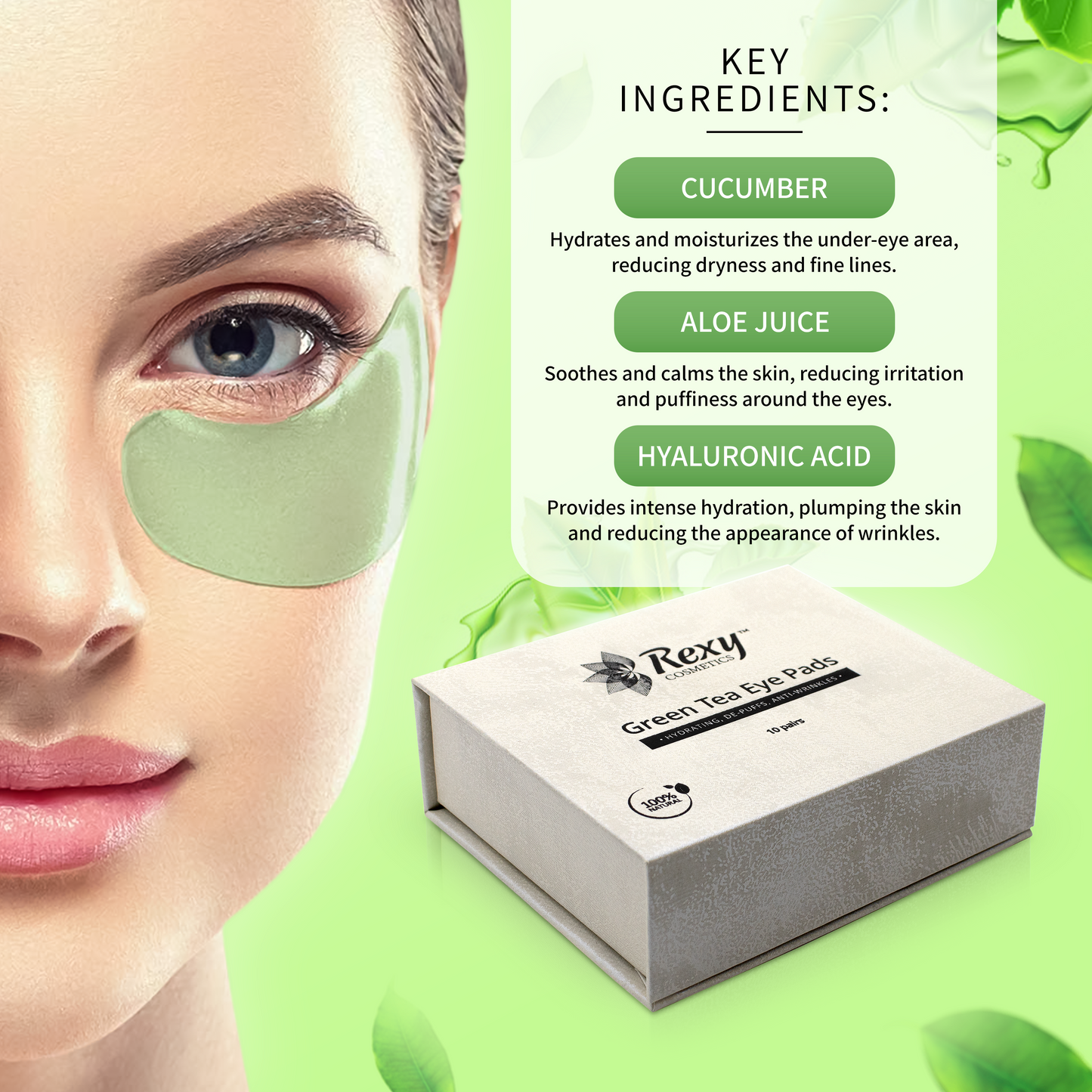 Green Tea Eye Pads by Rexy Cosmetics