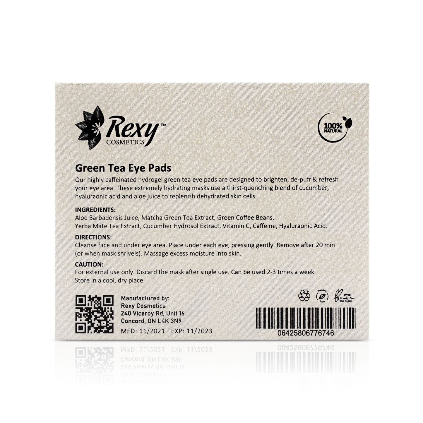 Green Tea Eye Pads by Rexy Cosmetics